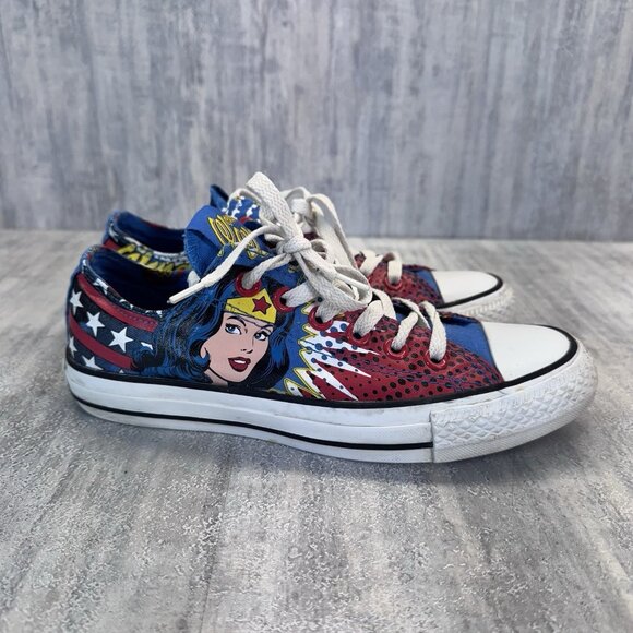 Converse DC Comics Chuck Taylor All Star Unisex Sneakers Wonder Woman - Sz 5 / 7 - Picture 1 of 9